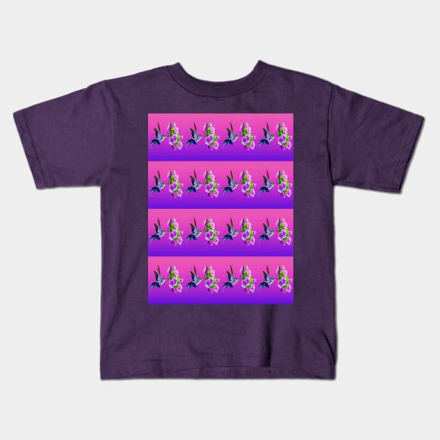 Hummingbirds-Mix Kids T-Shirt by YamyMorrell